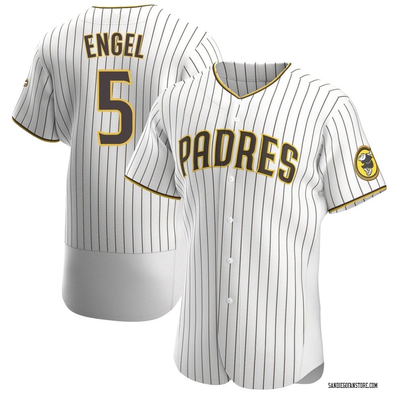 Adam Engel Men's San Diego Padres Home Jersey - White/Brown Authentic