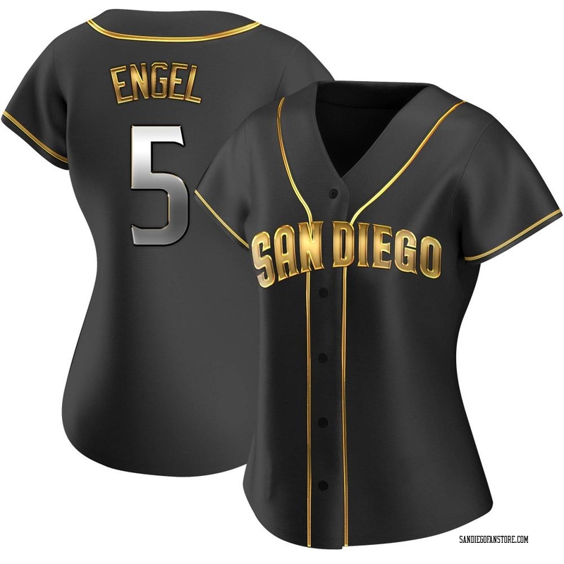 Adam Engel Women's San Diego Padres Alternate Jersey - Black Golden Replica