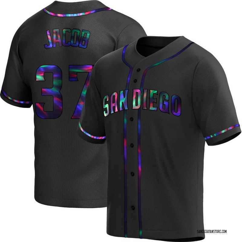 Alek Jacob Men's San Diego Padres Alternate Jersey - Black Holographic Replica