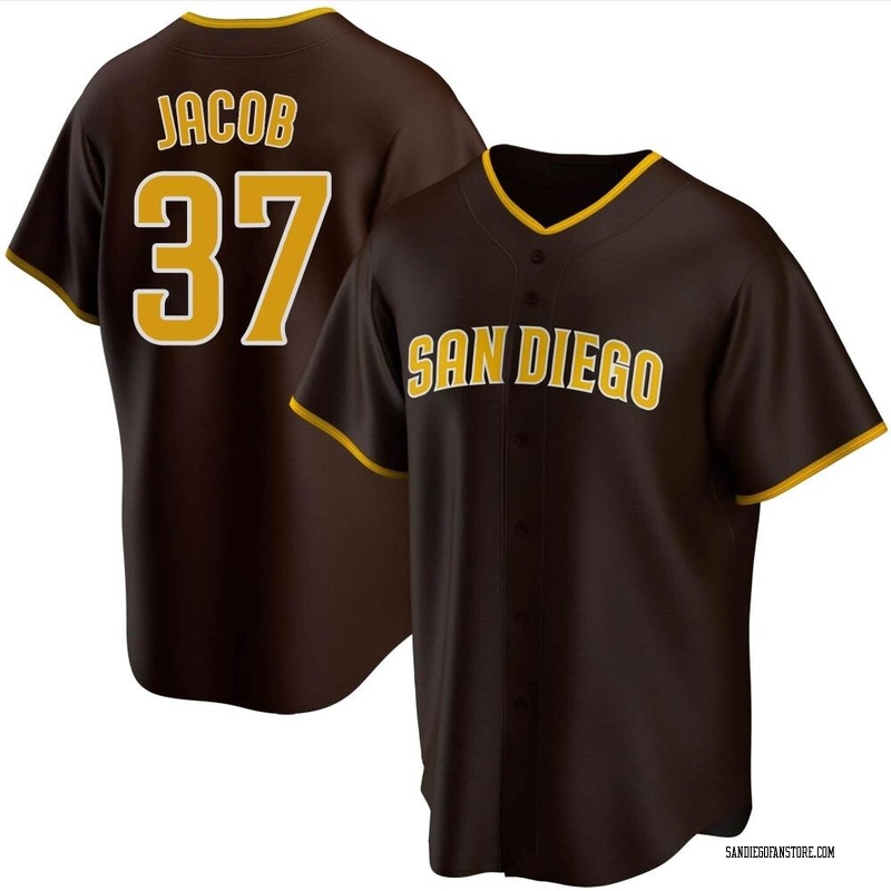 Alek Jacob Men's San Diego Padres Road Jersey - Brown Replica
