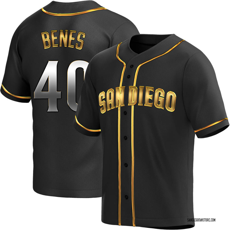 Andy Benes Men's San Diego Padres Alternate Jersey - Black Golden Replica