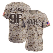 Bobby Milacki Men's San Diego Padres Alternate Vapor Premier Jersey - Camo Elite