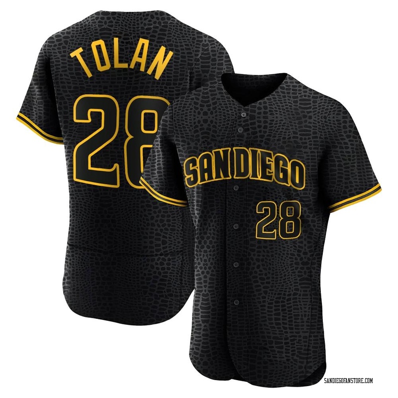 Bobby Tolan Men's San Diego Padres Snake Skin City Jersey - Black Authentic