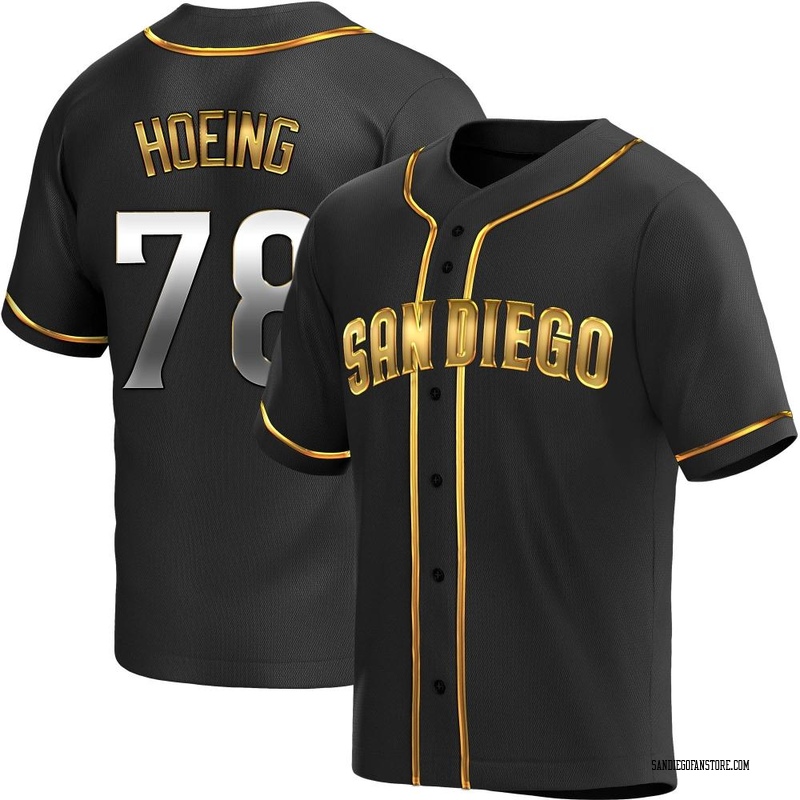 Bryan Hoeing Men's San Diego Padres Alternate Jersey - Black Golden Replica