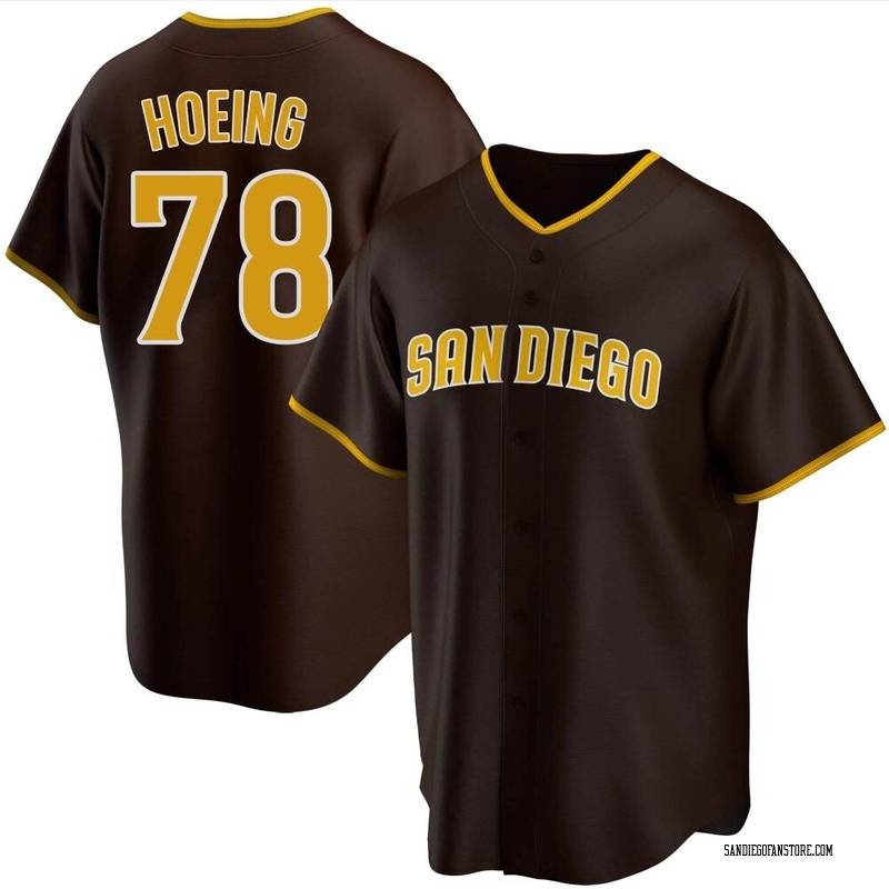 Bryan Hoeing Men's San Diego Padres Road Jersey - Brown Replica