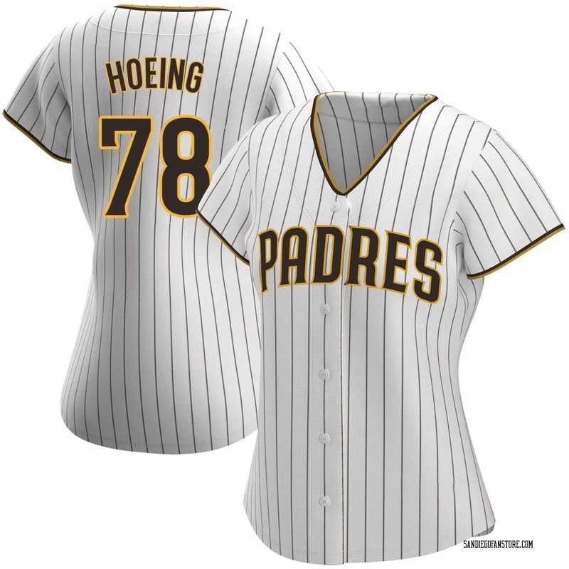 Bryan Hoeing Women's San Diego Padres Home Jersey - White/Brown Replica