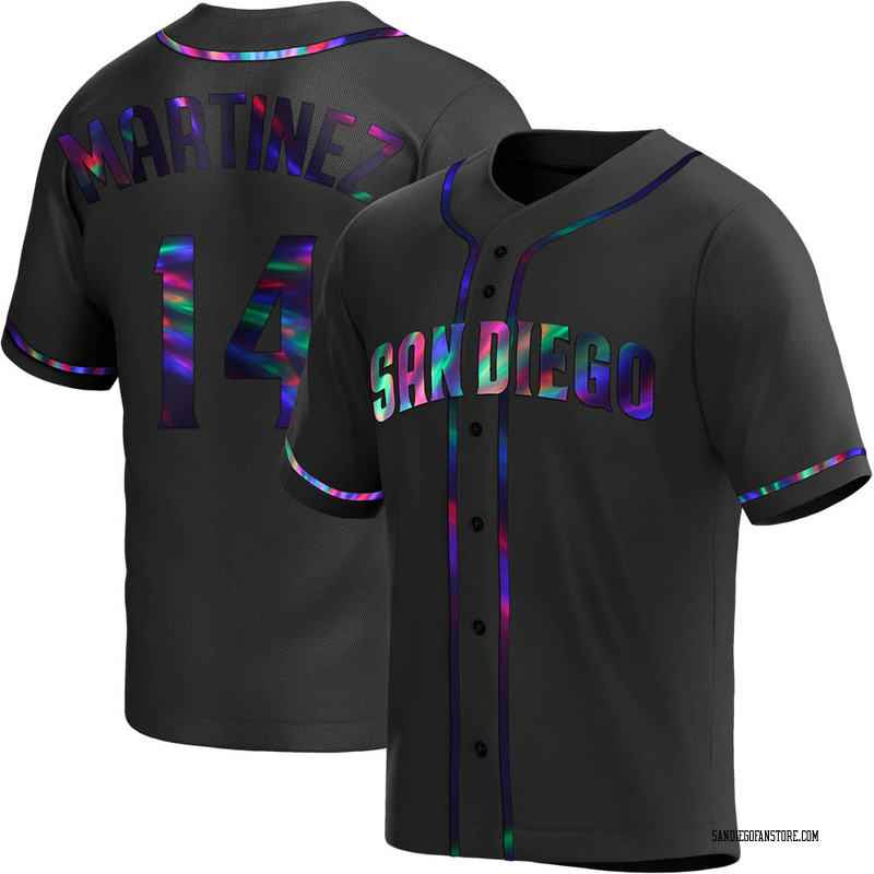 Carmelo Martinez Men's San Diego Padres Alternate Jersey - Black Holographic Replica