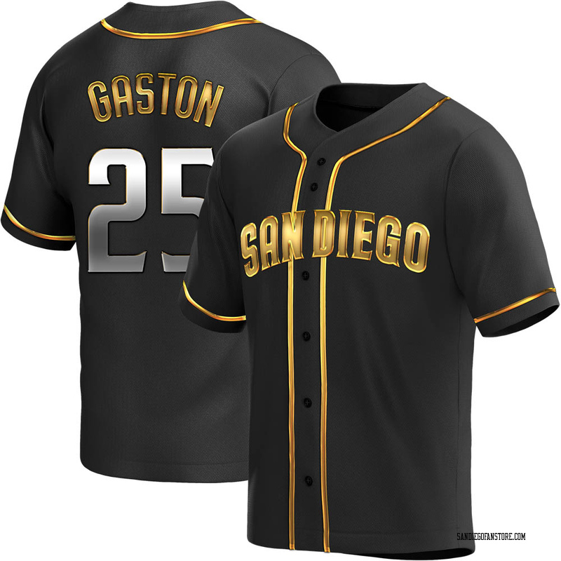 Cito Gaston Men's San Diego Padres Alternate Jersey - Black Golden Replica