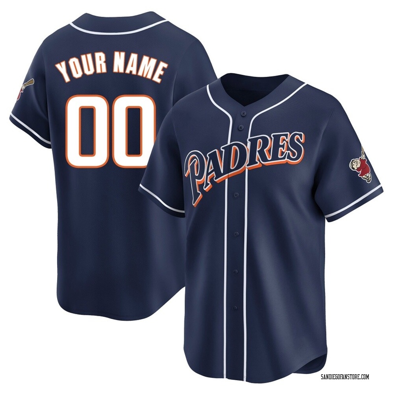Custom Men's San Diego Padres Cooperstown Collection Jersey - Navy Limited