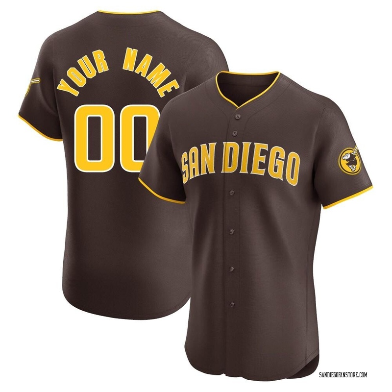 Custom Men's San Diego Padres Road Vapor Premier Jersey - Brown Elite