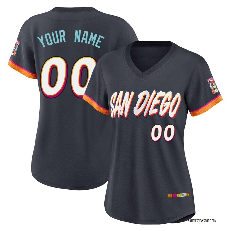 Custom Women's San Diego Padres Obsidian 2026 City Connect Stadium Jersey - Limited