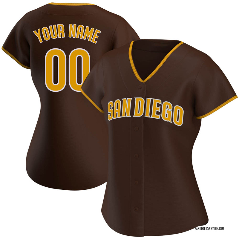 Custom Women's San Diego Padres Road Jersey - Brown Authentic