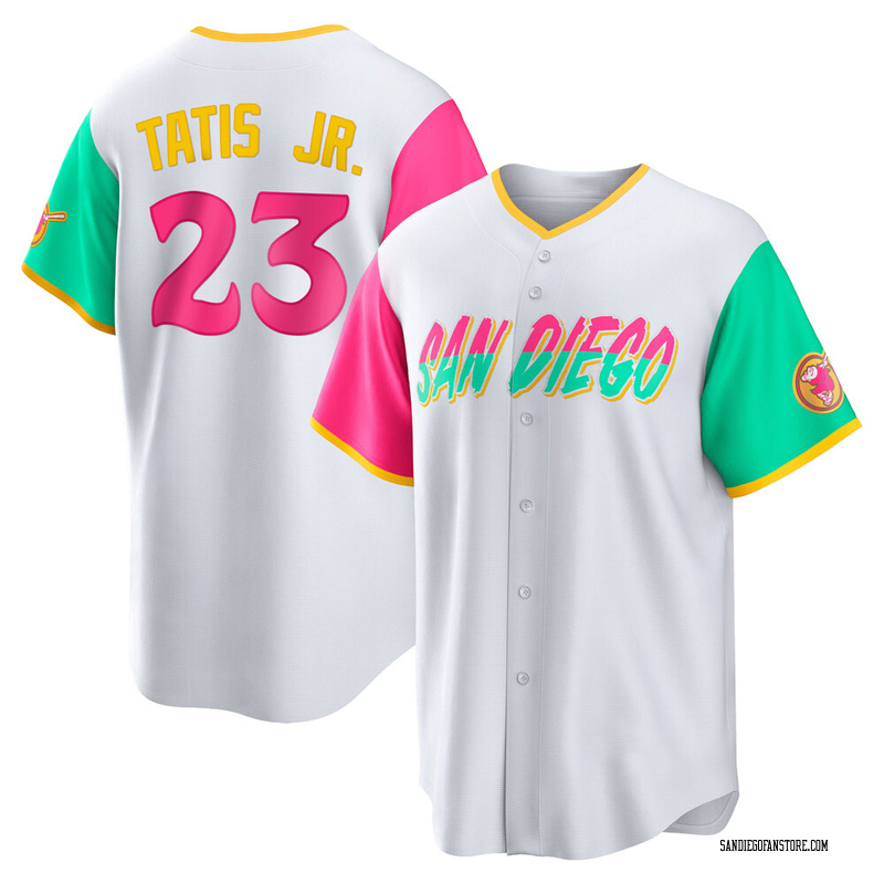 Outerstuff Fernando Tatis Jr. San Diego Padres White Stripes Youth 8-20 Home Player Jersey