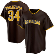 Fernando Valenzuela Men's San Diego Padres Road Jersey - Brown Replica