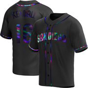 Fred Kendall Men's San Diego Padres Alternate Jersey - Black Holographic Replica