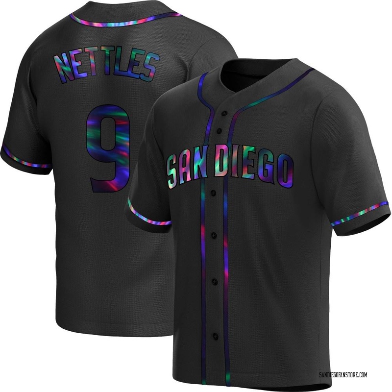 Graig Nettles Men's San Diego Padres Alternate Jersey - Black Holographic Replica