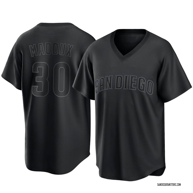 Greg Maddux Men's San Diego Padres Pitch Fashion Jersey - Black Replica