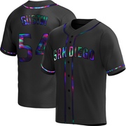 Harry Gustin Men's San Diego Padres Alternate Jersey - Black Holographic Replica