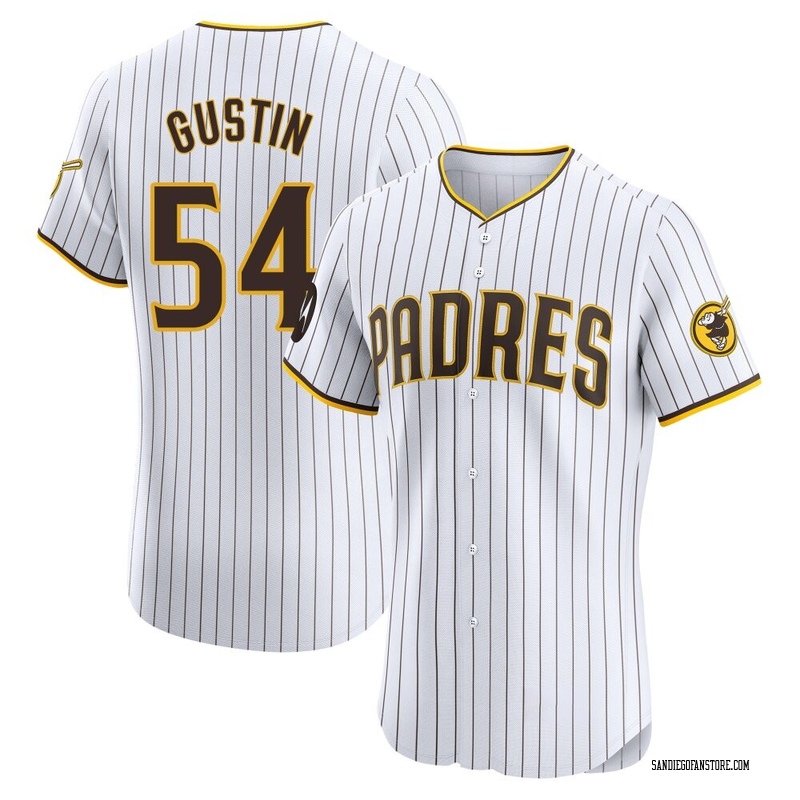 Harry Gustin Men's San Diego Padres Home Patch Jersey - White Elite