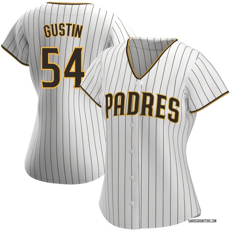 Harry Gustin Women's San Diego Padres Home Jersey - White/Brown Authentic