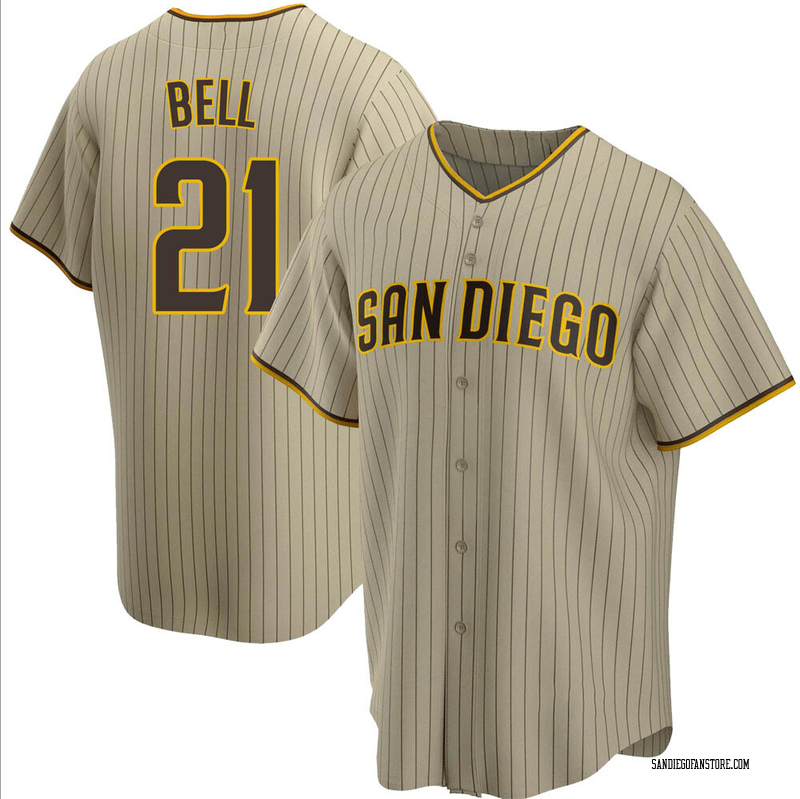Heath Bell Men's San Diego Padres Alternate Jersey - Sand/Brown Replica