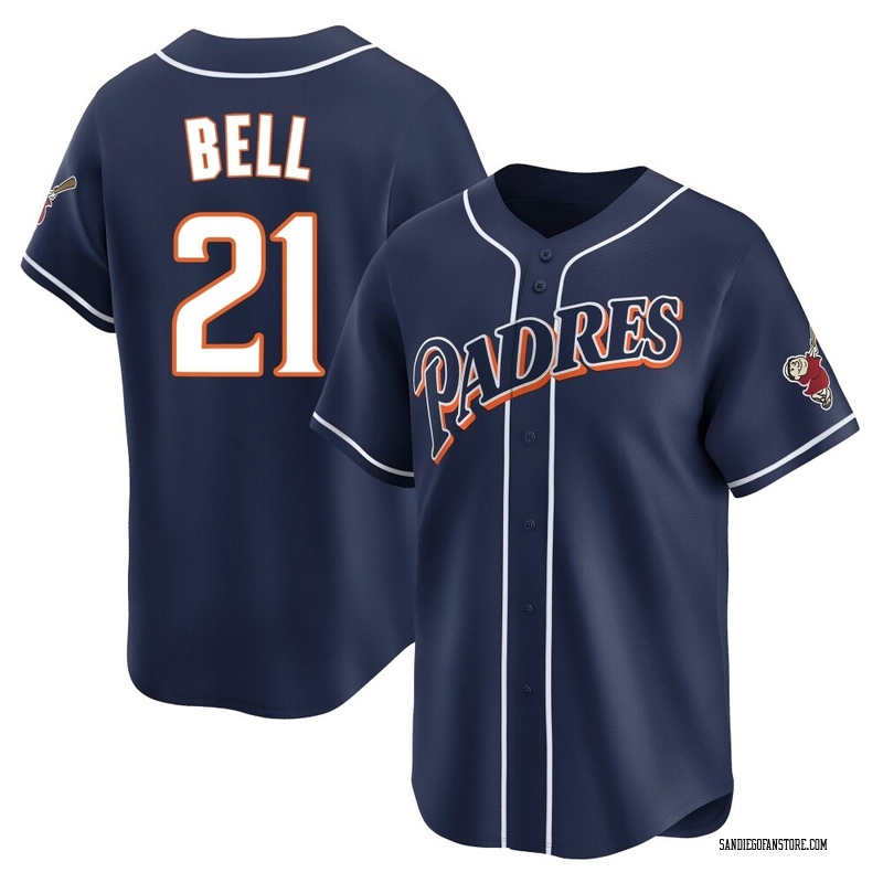 Heath Bell Men's San Diego Padres Cooperstown Collection Jersey - Navy Limited