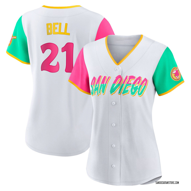 Heath Bell Women's San Diego Padres 2022 City Connect Jersey - White Authentic