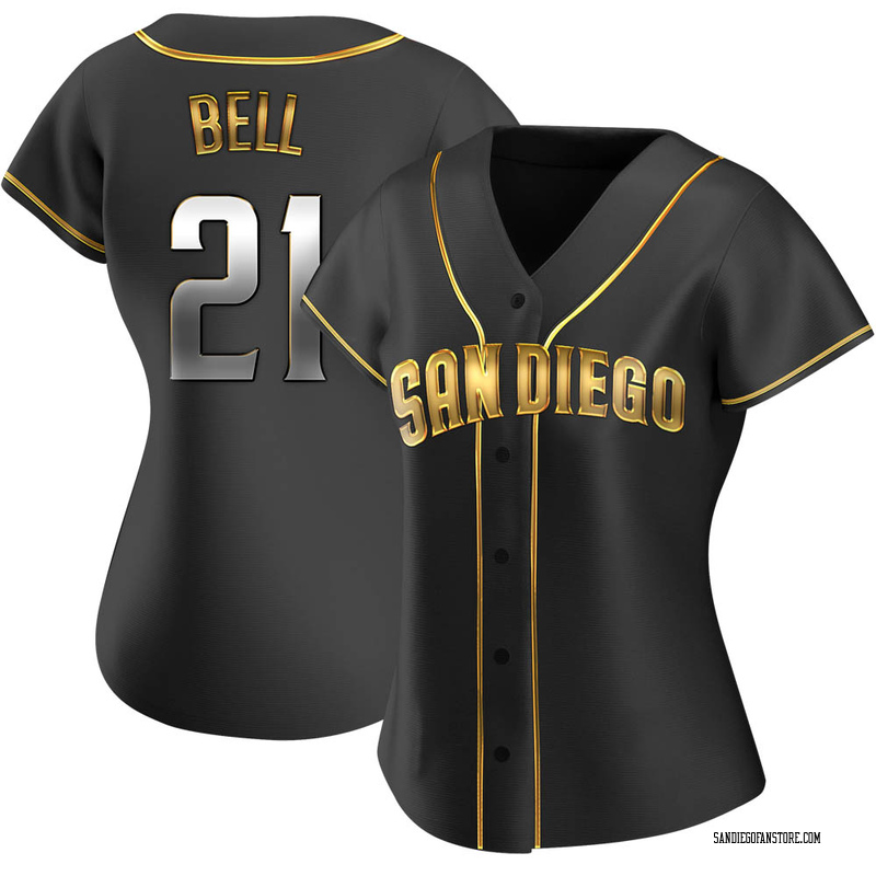 Heath Bell Women's San Diego Padres Alternate Jersey - Black Golden Replica