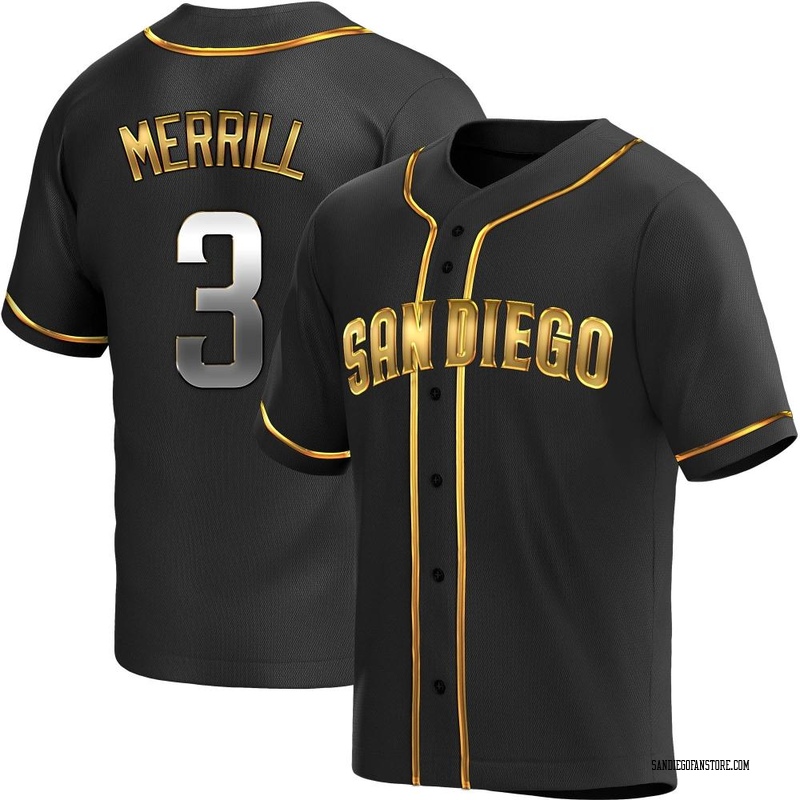 Jackson Merrill Men's San Diego Padres Alternate Jersey - Black Golden Replica