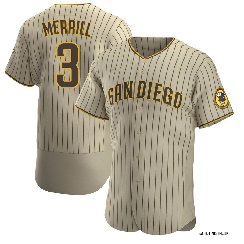 Jackson Merrill Men's San Diego Padres Alternate Jersey - Tan/Brown Authentic