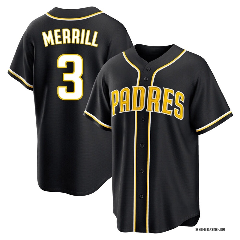 Jackson Merrill Men's San Diego Padres Fashion Out Jersey - Black Replica