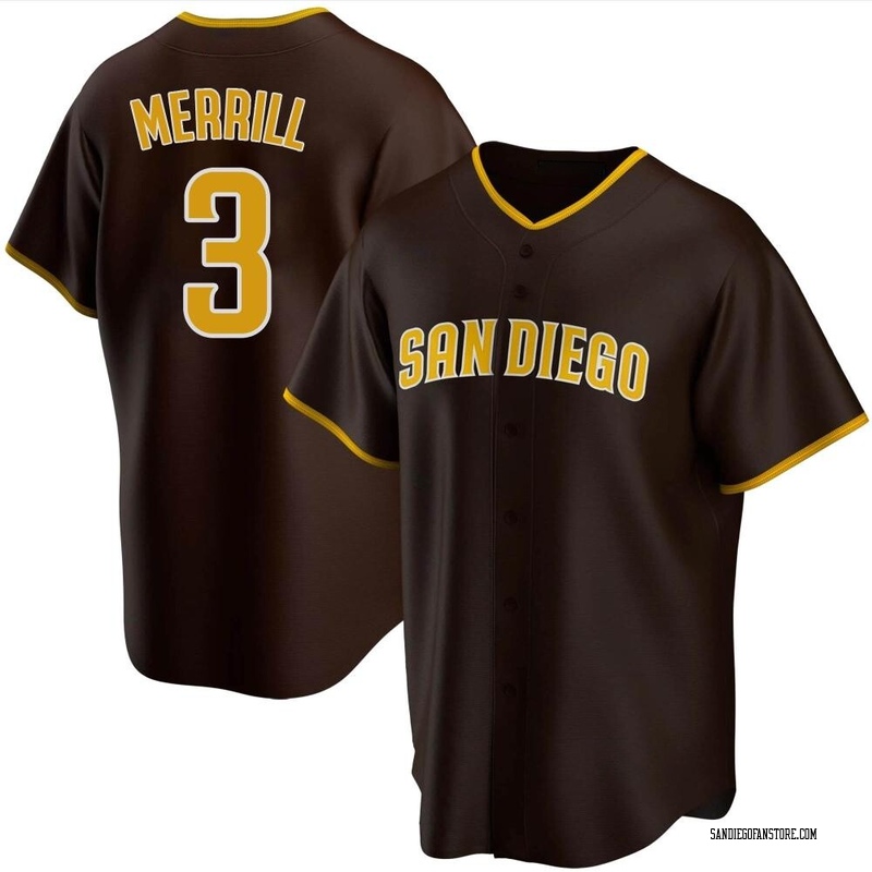 Jackson Merrill Youth San Diego Padres Road Jersey - Brown Replica