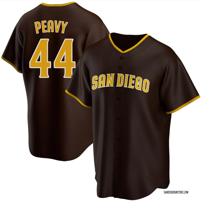 Jake Peavy Men's San Diego Padres Road Jersey - Brown Authentic