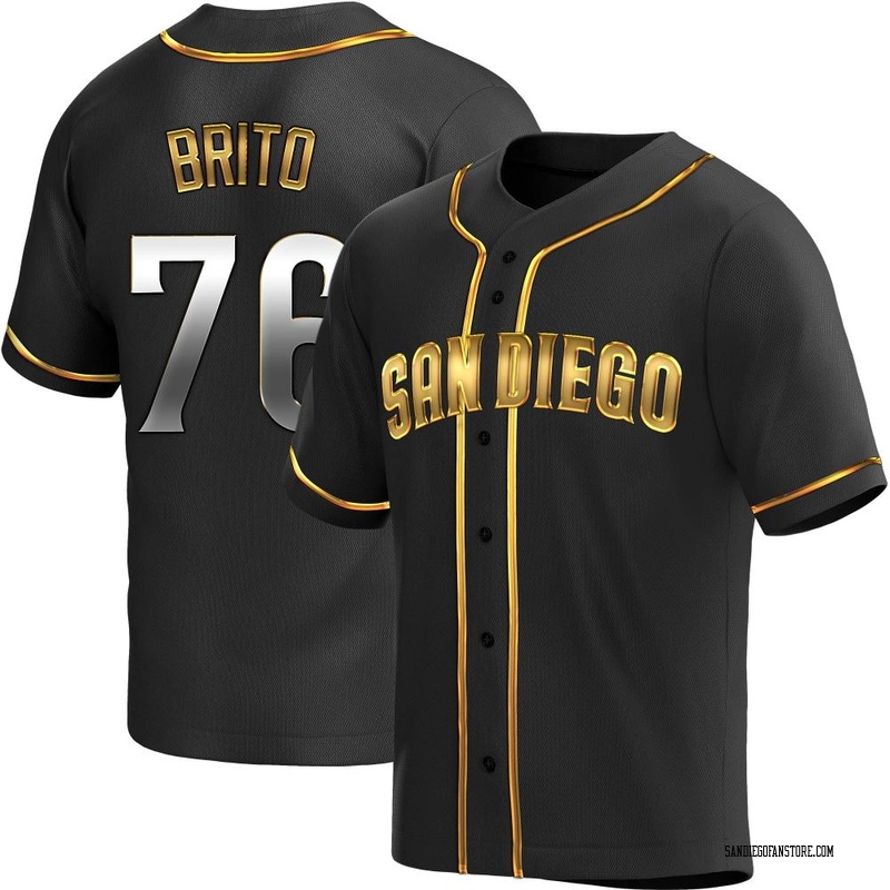 Jhony Brito Men's San Diego Padres Alternate Jersey - Black Golden Replica