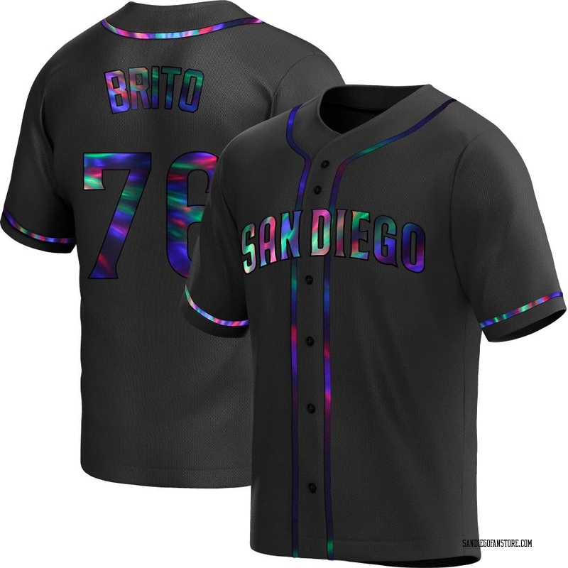 Jhony Brito Youth San Diego Padres Alternate Jersey - Black Holographic Replica