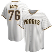 Jhony Brito Youth San Diego Padres Home Jersey - White/Brown Replica