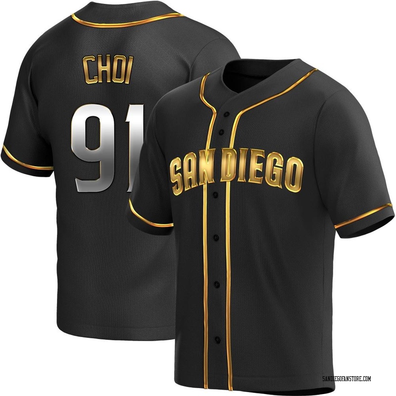 Ji Man Choi Men's San Diego Padres Alternate Jersey - Black Golden Replica