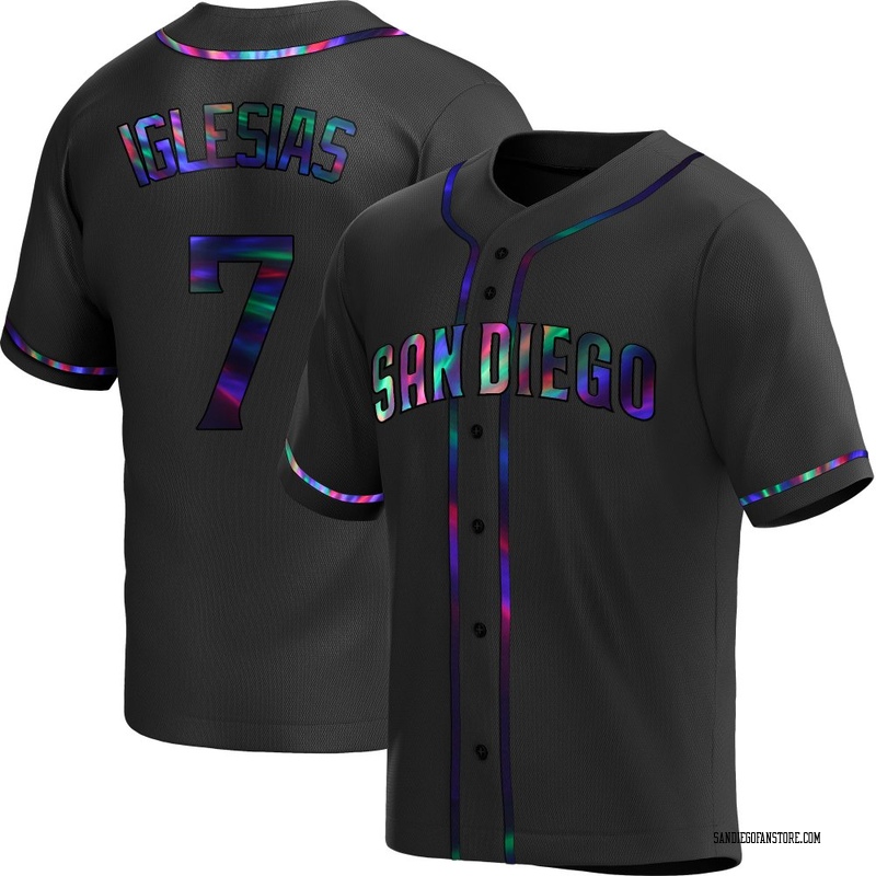 Jose Iglesias Youth San Diego Padres Alternate Jersey - Black Holographic Replica