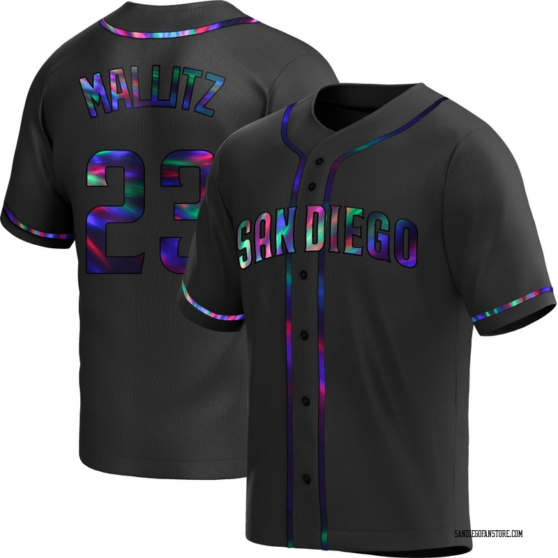 Josh Mallitz Men's San Diego Padres Alternate Jersey - Black Holographic Replica