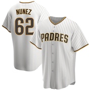 Juan Nunez Men's San Diego Padres Home Jersey - White/Brown Replica