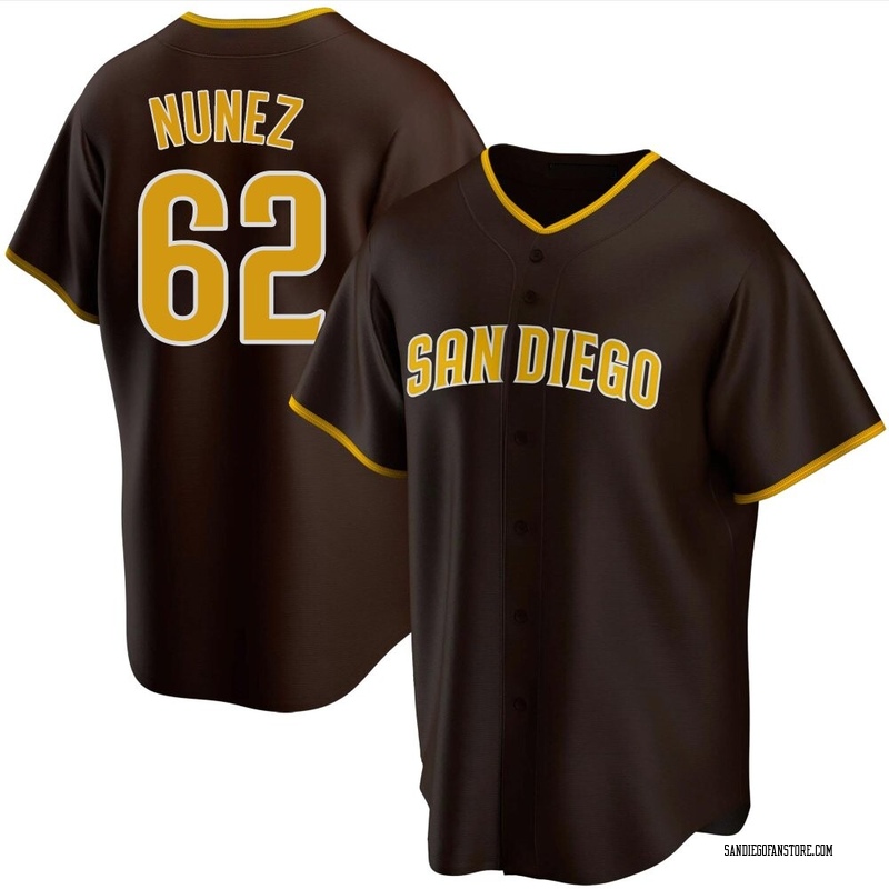 Juan Nunez Men's San Diego Padres Road Jersey - Brown Replica