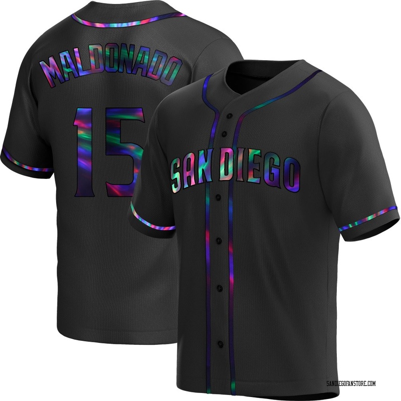 Martin Maldonado Men's San Diego Padres Alternate Jersey - Black Holographic Replica