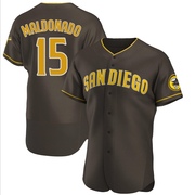 Martin Maldonado Men's San Diego Padres Road Jersey - Brown Authentic