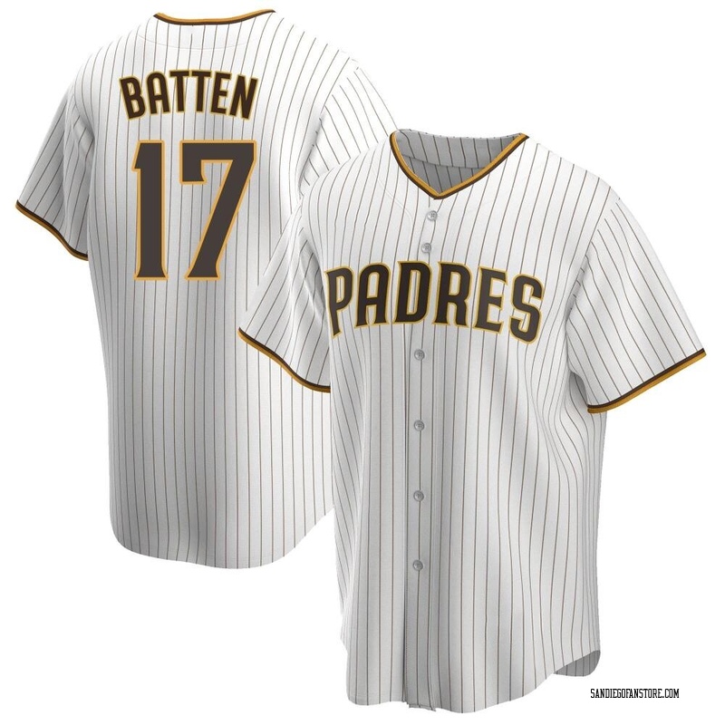 Matthew Batten Youth San Diego Padres Home Jersey - White/Brown Replica