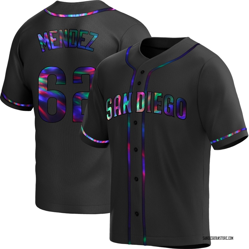 Miguel Mendez Youth San Diego Padres Alternate Jersey - Black Holographic Replica