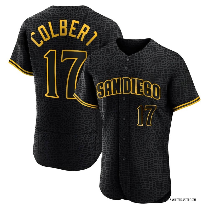 Nate Colbert Men's San Diego Padres Snake Skin City Jersey - Black Authentic