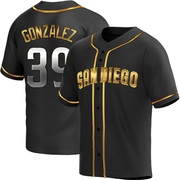 Oscar Gonzalez Men's San Diego Padres Alternate Jersey - Black Golden Replica