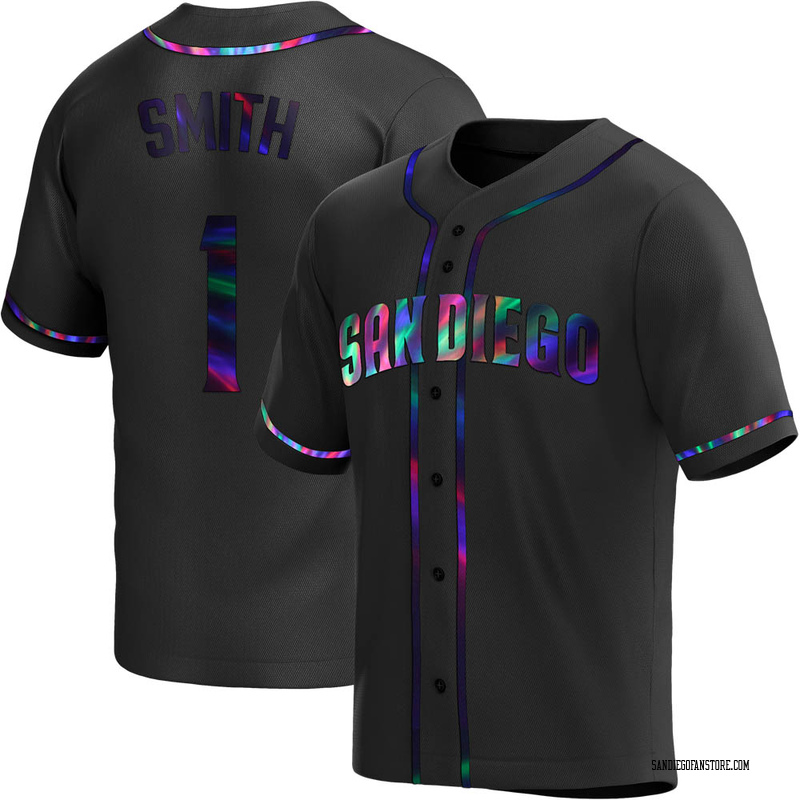 Ozzie Smith Youth San Diego Padres Alternate Jersey - Black Holographic Replica