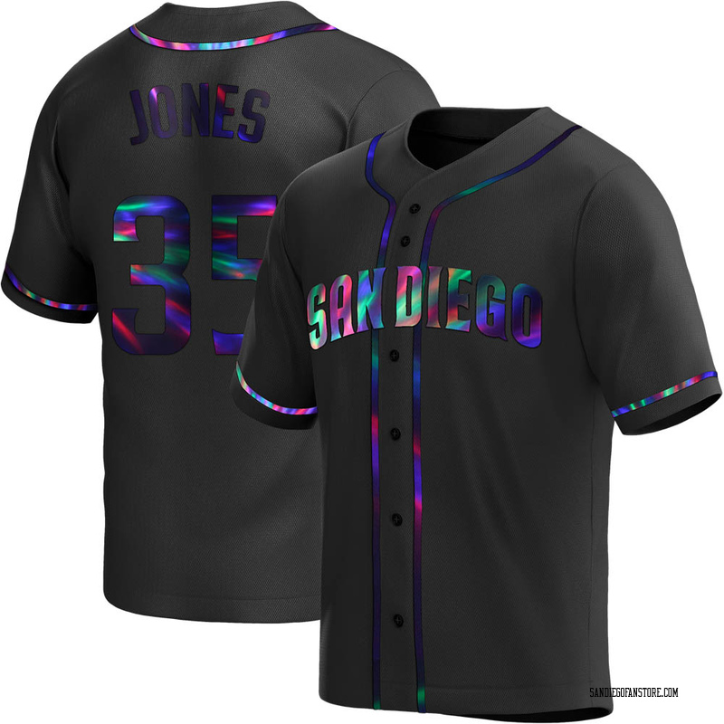 Randy Jones Men's San Diego Padres Alternate Jersey - Black Holographic Replica