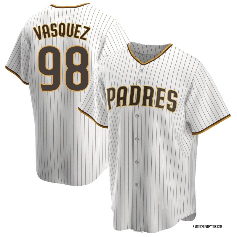 Randy Vasquez Men's San Diego Padres Home Jersey - White/Brown Replica